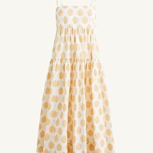 J.Crew Tie-Back Tiered Dress in Gathered Floral Block Print